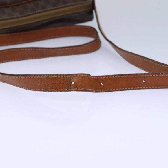 CELINE Macadam Canvas Shoulder Bag PVC Leather Brown Gold Auth 85387 - Picture 8 of 16